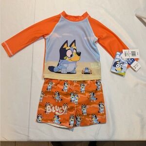 Disney Kids Swim Rashguard Set - Orange and Light Blue